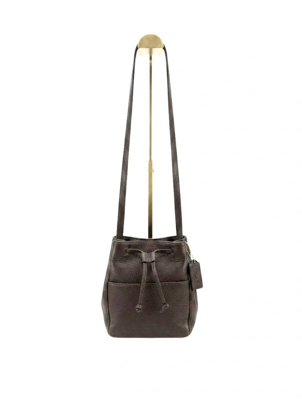 Vintage Coach Sonoma Dark Brown Pebbled Leather Drawstring Bucket Bag